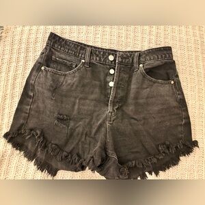 Wild Fable “Highest Rise” denim shorts, distressed black denim, size 8, EUC!
